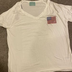 Judith March size medium flag M t shirt rhinestones glitter USA 4th of July new